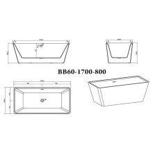 Акриловая ванна 170х80 см BelBagno BB60-1700-800