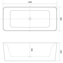 Акриловая ванна 180х80 см Aquate Квадро AQ-K27880