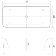 Акриловая ванна 180х80 см Aquate Квадро AQ-K27880