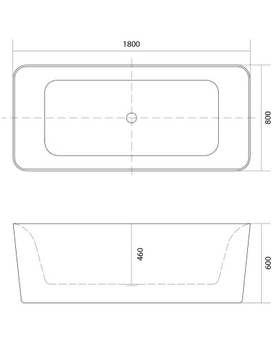 Акриловая ванна 180х80 см Aquate Квадро AQ-K27880