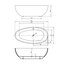 Акриловая ванна 180х90 см Vincea VBT-422-1800