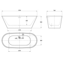 Акриловая ванна 170х74 см Vincea VBT-102
