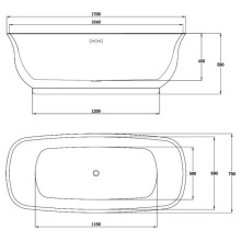 Акриловая ванна 170х75 см Vincea VBT-114
