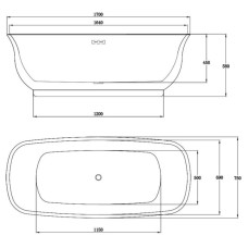 Акриловая ванна 170х75 см Vincea VBT-114