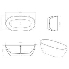 Акриловая ванна 169х87 см Vincea VBT-204
