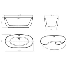 Акриловая ванна 160х78 см Vincea VBT-206