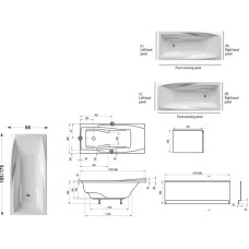 Акриловая ванна YOU 175x85 N без перелива Ravak C791200000
