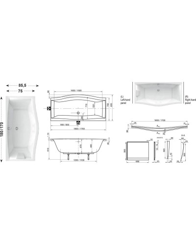 Акриловая ванна Magnolia 180x75 Ravak C601000000