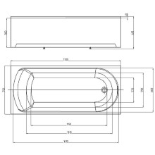 Акриловая ванна Aquatek Eco-friendly Ника 170x75 NIK170-0000001 без панелей, каркаса и слив-перелива