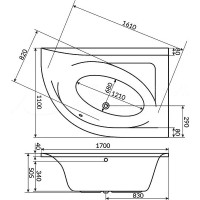 Акриловая ванна Excellent Aquarella 170x110 R WAEX.ARP17WH без гидромассажа