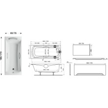 Акриловая ванна Sonata PU Plus 180x80 Ravak CW010P0000