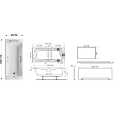 Акриловая ванна Sonata PU Plus 180x80 Ravak CW010P0000