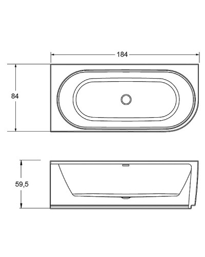 Акриловая ванна Riho Desire 184x84 B087001005 (BD0500500000000) R без гидромассажа