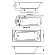 Акриловая ванна Ravak Domino 170x75 C631000000 без гидромассажа