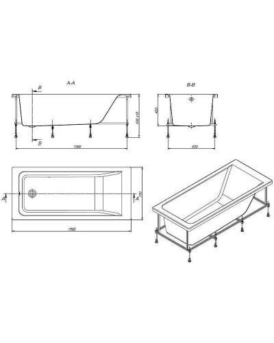 Акриловая ванна Roca Easy 150x70 ZRU9302904 без гидромассажа