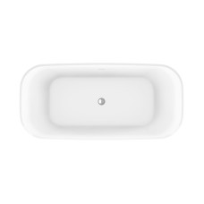 Отдельностоящая, прямоугольная акриловая ванна DUE в комплекте со сливом-переливом BelBagno BB702-1700-800-K