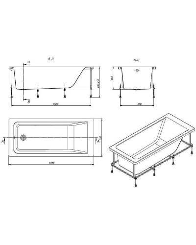 Акриловая ванна Roca Easy 170x75 ZRU9302899 без гидромассажа