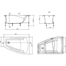 Акриловая ванна Roca Hall Angular 150х100 ZRU9302865 R без гидромассажа