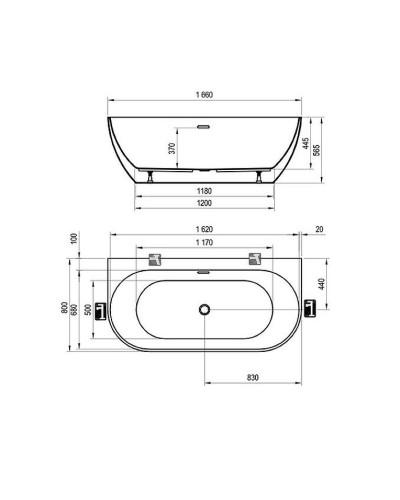 Акриловая ванна Ravak Freedom W 166x80 XC00100024 без гидромассажа
