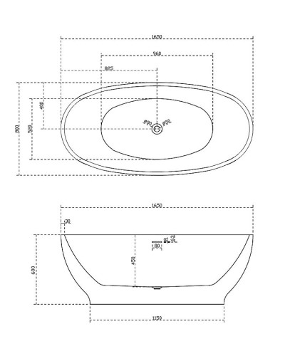Акриловая ванна Abber AB9207 165х80 без гидромассажа