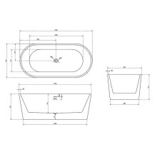 Акриловая ванна Abber AB9209 170х80 без гидромассажа