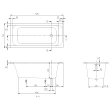 Акриловая ванна 149,5х70 см Villeroy & Boch Architectura UBA157ARA2V-01