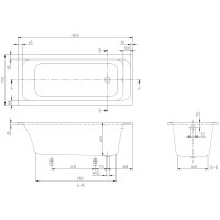 Акриловая ванна 160х70 см Villeroy & Boch Architectura UBA167ARA2V-01