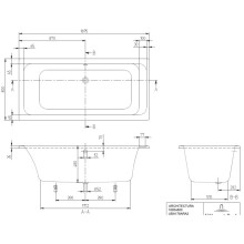 Акриловая ванна 169,5х80 см Villeroy & Boch Architectura UBA178ARA2V-01
