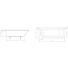 Акриловая ванна 170x70 см Ravak Septima C632S00000