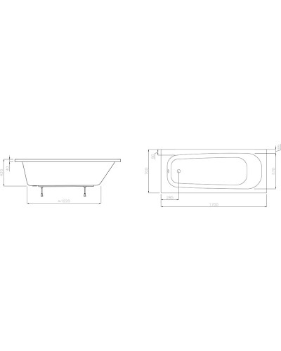 Акриловая ванна 170x70 см Ravak Septima C632S00000