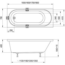 Акриловая ванна 150x70 см Ravak Sonata II C633R00000