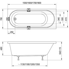 Акриловая ванна 150x70 см Ravak Sonata II C633R00000