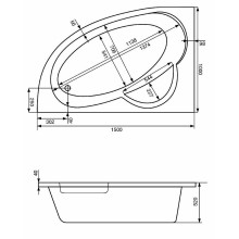 Акриловая ванна Santek Шри-Ланка 150х100 L 1WH302394 без гидромассажа