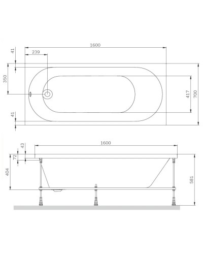 Акриловая ванна 160x70 см Am.Pm X-Joy W94A-160-070W-A1