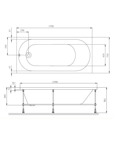 Акриловая ванна 170x75 см Am.Pm X-Joy W94A-170-075W-A