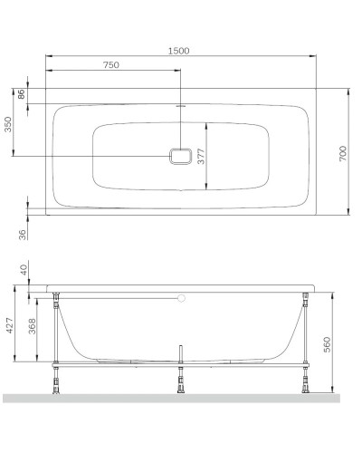 Акриловая ванна 150x70 см Am.Pm Func W84A-150-070W-A