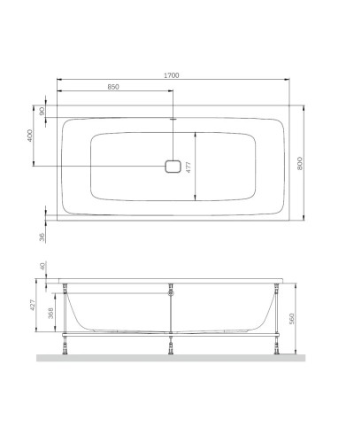 Акриловая ванна 170x80 см Am.Pm Func W84A-170-080W-A