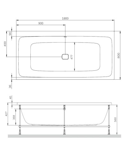 Акриловая ванна 180x80 см Am.Pm Func W84A-180-080W-A