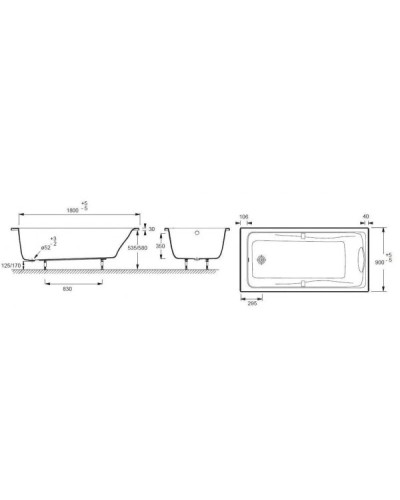 Jacob Delafon Odeon Up E5EN2190-00 Гидромассажная ванна Energy+