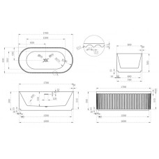 Акриловая ванна 170х80 см Abber AB9410-1.7