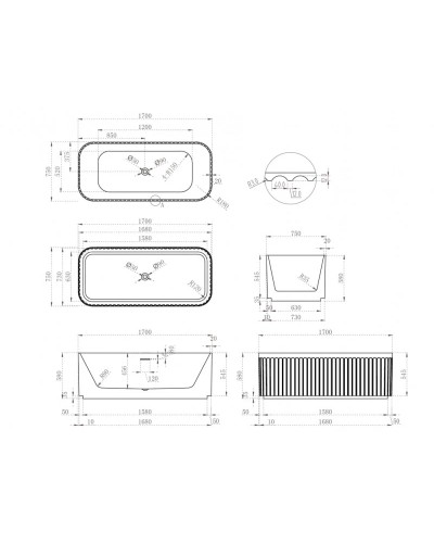 Акриловая ванна 170х75 см Abber AB9411-1.7