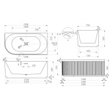 Акриловая ванна 150х75 см R Abber AB9412-1.5 R