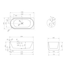 Акриловая ванна 170х80 см R Abber AB9438-1.7 R
