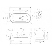 Акриловая ванна 170х80 см Abber AB9440-1.7