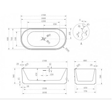 Акриловая ванна 170х80 см Abber AB9440-1.7