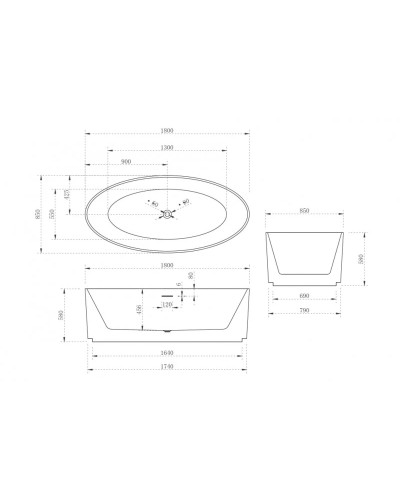 Акриловая ванна 180х80 см Abber AB9441-1.8