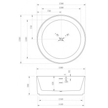 Акриловая ванна 150х150 см Abber AB9442
