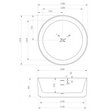 Акриловая ванна 150х150 см Abber AB9442