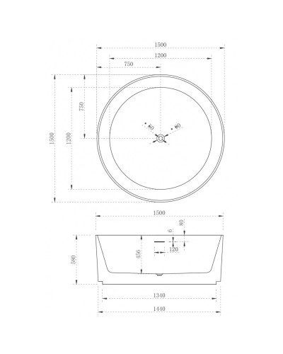 Акриловая ванна 150х150 см Abber AB9442