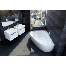 Акриловая асимметричная ванна LoveStory II PU Plus L белая Ravak C771000000